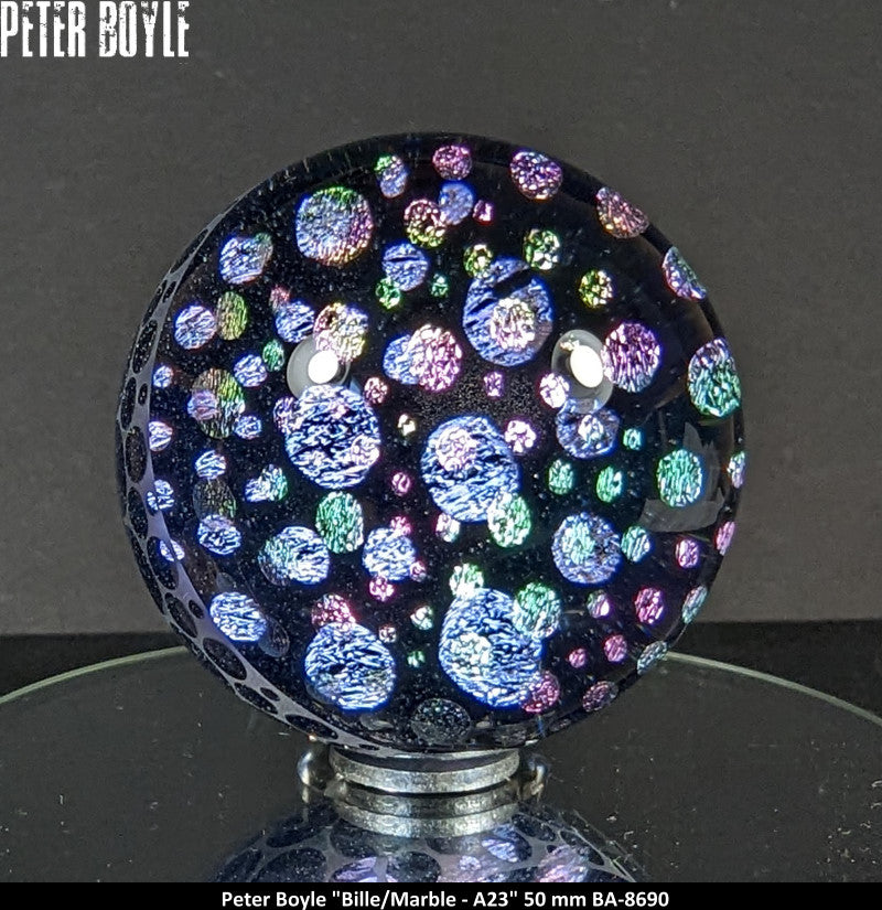 BA8690 - PETER BOYLE (A23) -BILLE - MARBLE (50MM) - ART GLASS - ART VERRIER