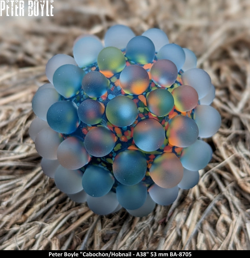 BA8705- PETER BOYLE (A38) -Cabochon/Hobnail  (53MM) - ART GLASS - ART VERRIER