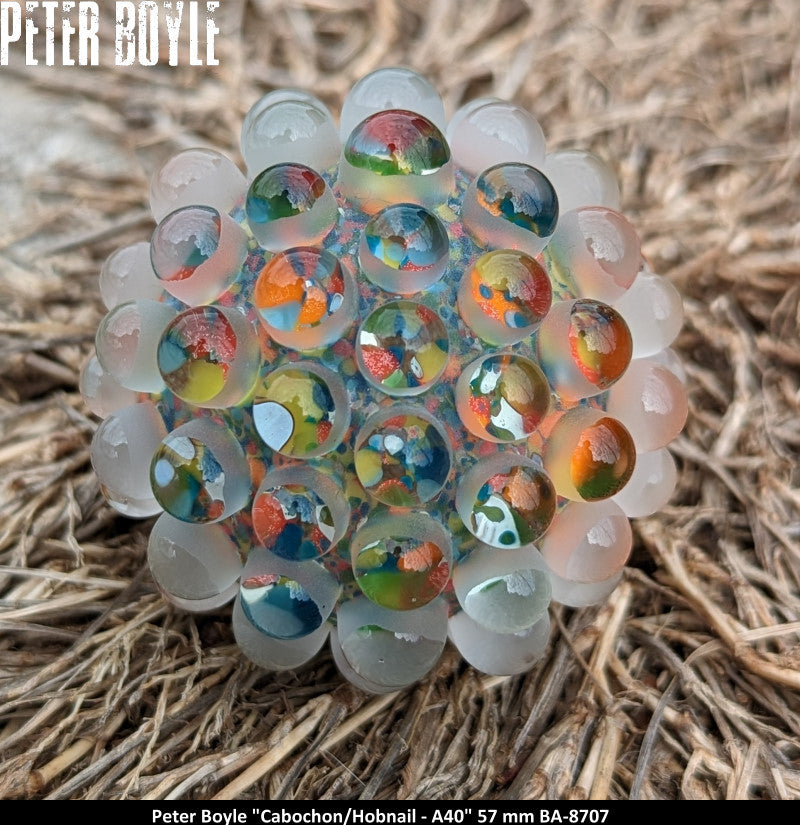 BA8707 - PETER BOYLE (A40) - CABOCHON - HOBNAIL  (55MM) - ART GLASS - ART VERRIER
