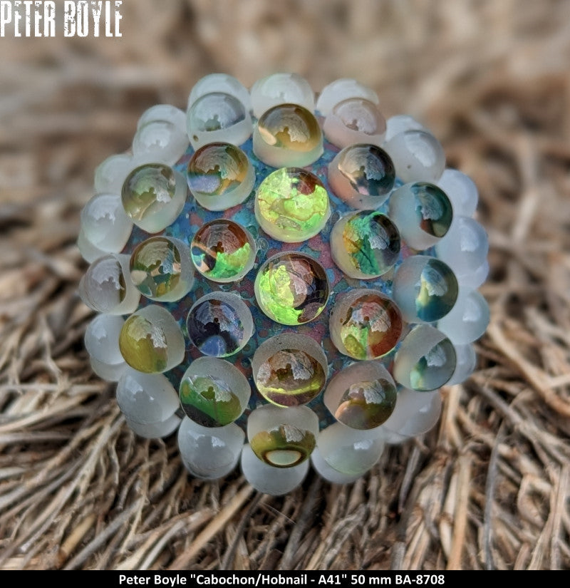 BA8708 - PETER BOYLE (A41) -CABOCHON - HOBNAIL (50MM) - ART GLASS - ART VERRIER