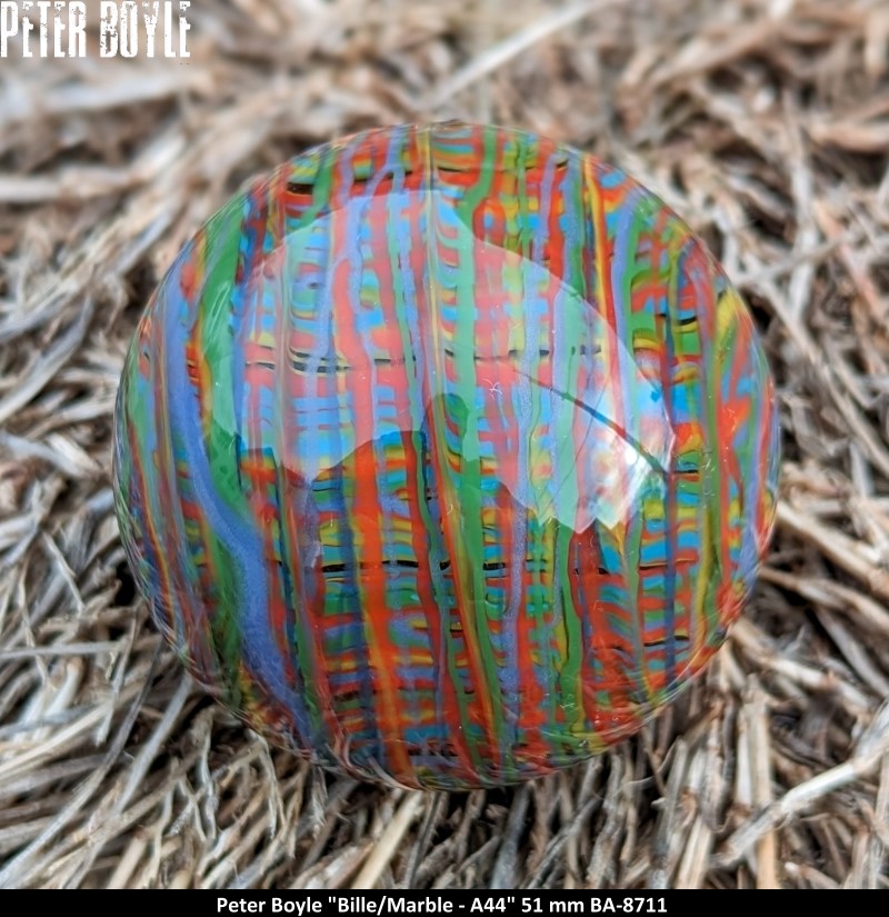 BA8711 - PETER BOYLE (A44) -BILLE - MARBLE (51MM) - ART GLASS - ART VERRIER