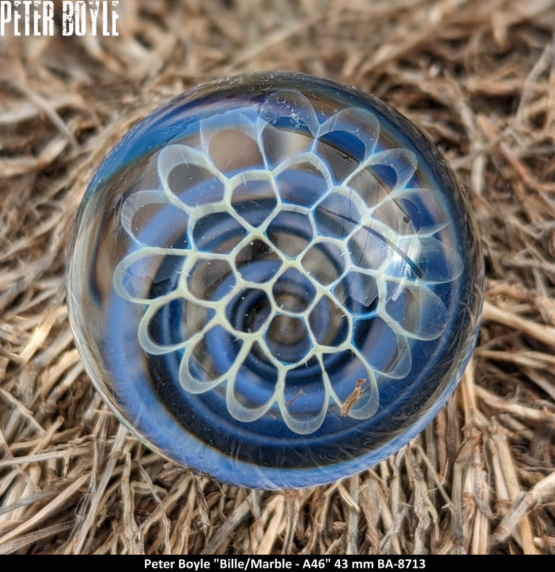 BA8713 - PETER BOYLE (A46) -BILLE - MARBLE (43MM) - ART GLASS - ART VERRIER