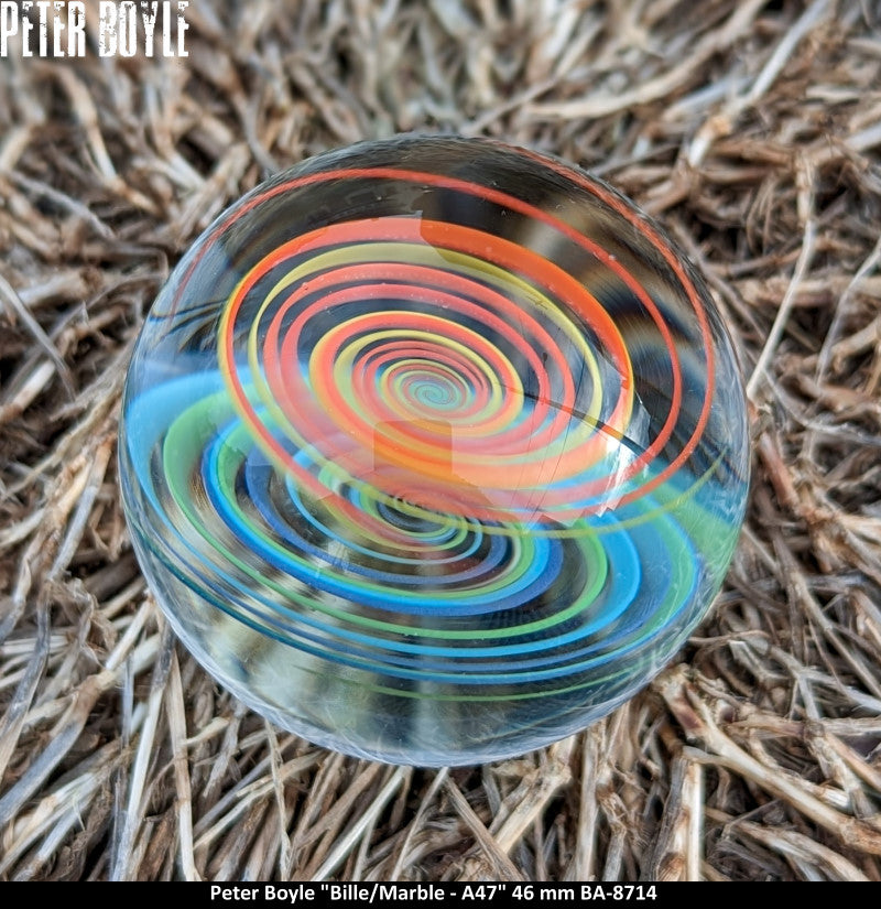BA8714 - PETER BOYLE (A47) -BILLE - MARBLE (46MM) - ART GLASS - ART VERRIER