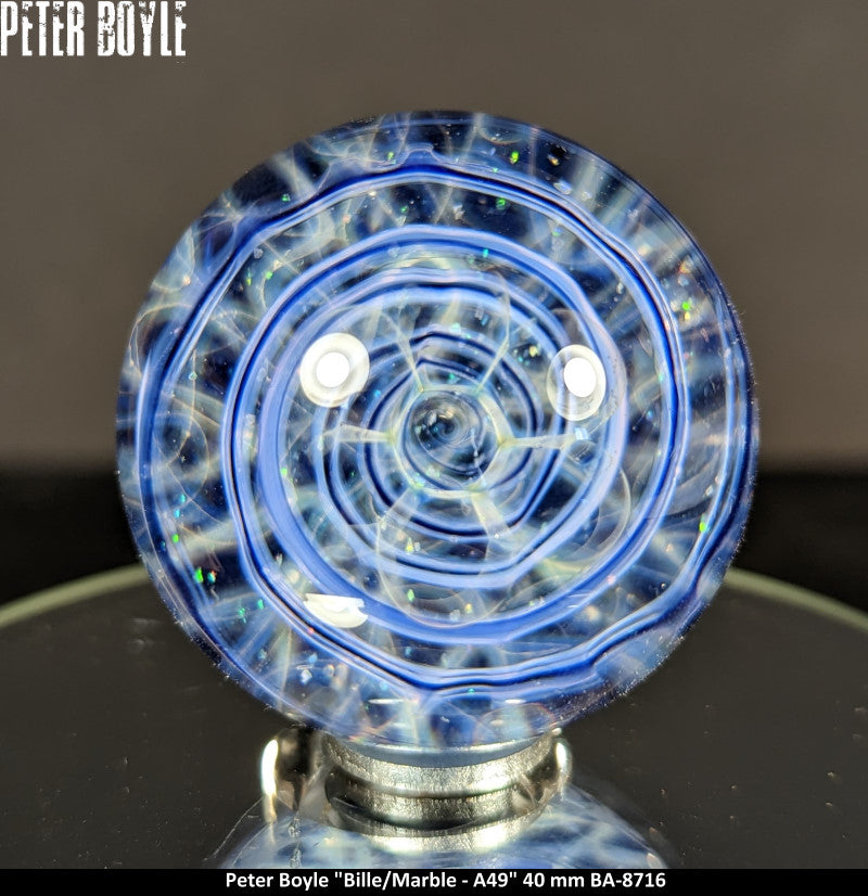 BA8716 - PETER BOYLE (A49) -BILLE - MARBLE (40MM) - ART GLASS - ART VERRIER -Dreaming I am a hexagon