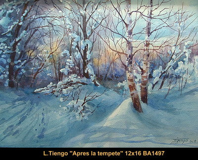 BA-1497 - Luigi Tiengo / Après la tempête - 12x16 - AQUARELLE /WATERCOLOR