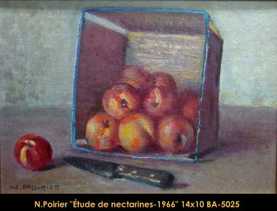 BA5025 - Narcisse Poirier - Étude de nectarines - 10x14 - circa 1966