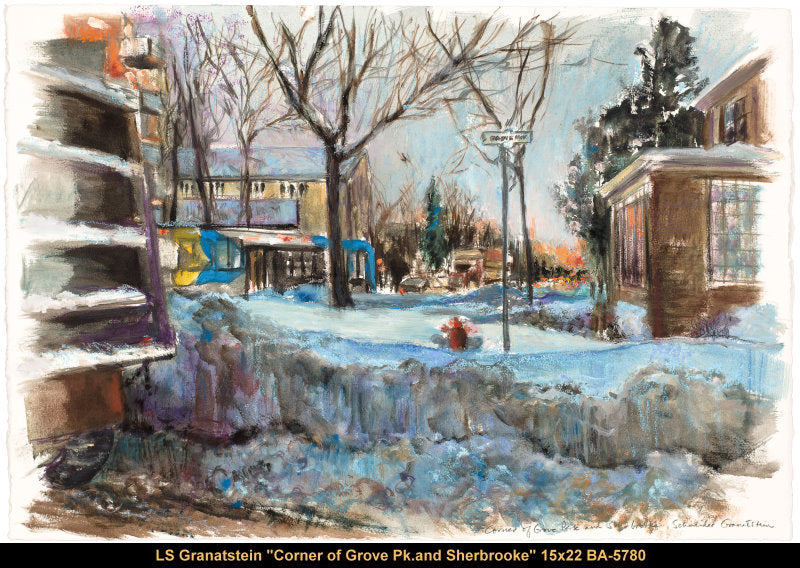 BA5780 - Lynda S.Granatstein - Corner of Grove PK and Sherbrooke - 15x22 - Mixte Medium sur papier