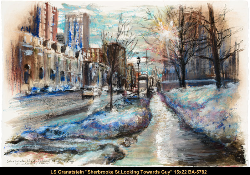 BA5782 - Lynda S.Granatstein - Sherbrooke St. Looking Towards Guy - 15x22 mix medium sur papier