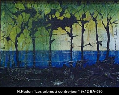 BA590 - Les arbres à contre-jour - NORMAND HUDON - 9x12