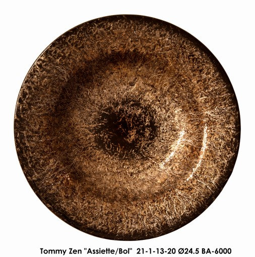 BA6000 - Tommy Zen - Assiette/bol (brun, doré, noir) 24.5po