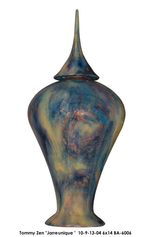 BA6006 - jarre unique bleu jaune - TOMMY ZEN - 6x14