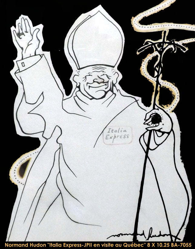 BA7055 - SÉRIE CÉLÉBRITÉS - NORMAND HUDON (PAPE JEAN-PAUL II) -DESSIN -