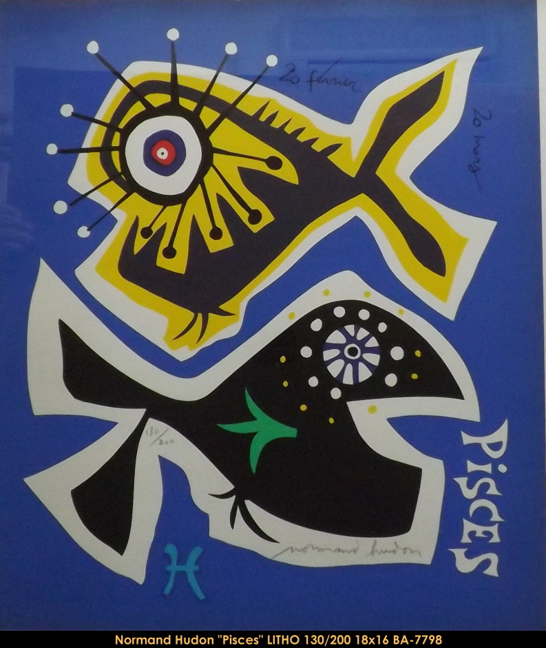 BA7798 - LITHOGRAPHIE - NORMAND HUDON - PISCES
