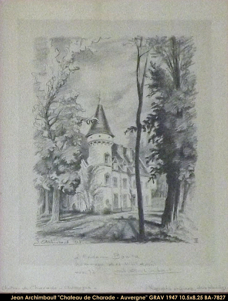 BA7827 - Château de Charade, Auvergne (DESSIN) - JEAN ARCHIMBAULT - 10.5x8.5