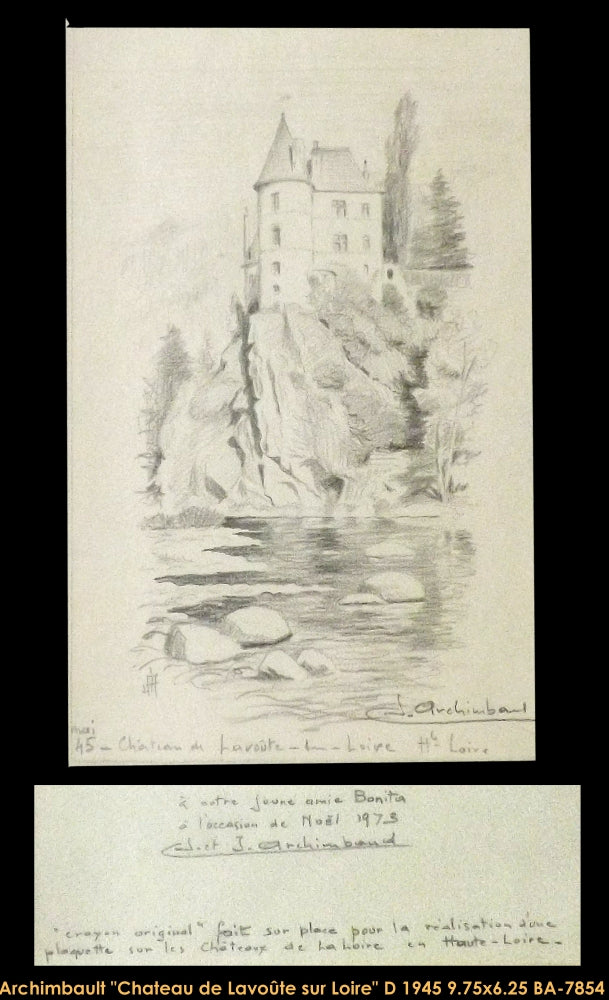 BA7854 - Chateau de Lavoute sur Loire (DESSIN) - JEAN ARCHIMBAULT - 9.75x6.75
