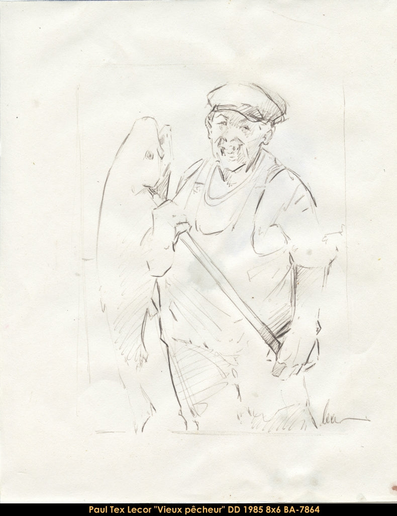 BA7864 - Vieux pêcher (DESSIN) - PAUL TEX LECOR - 8x6