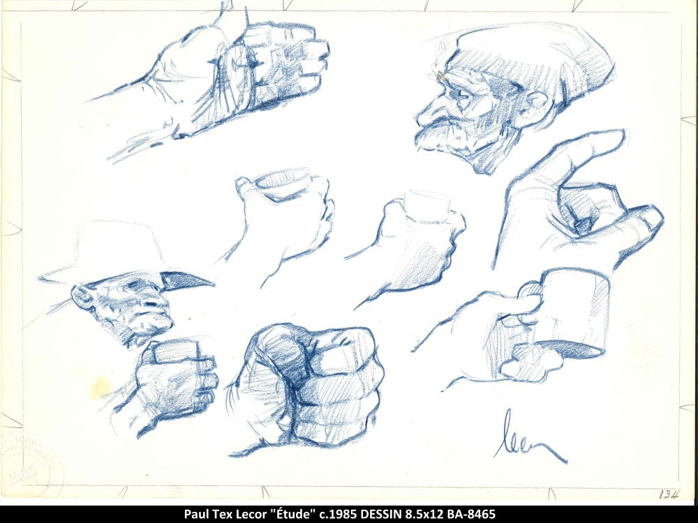BA-8465 - Études en bleu (DESSIN) - PAUL TEX LECOR - 8.5x12