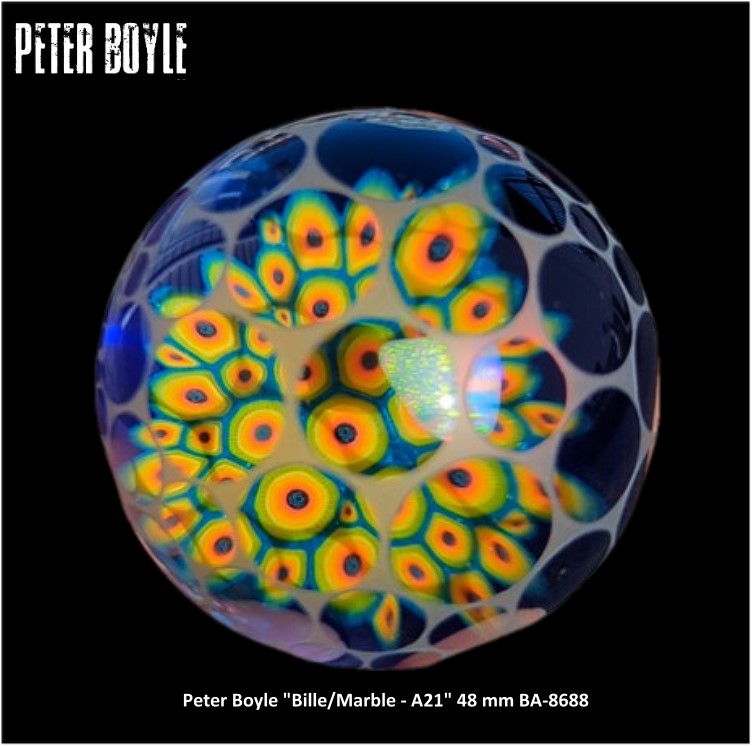 BA8688 - PETER BOYLE (A21) -BILLE - MARBLE (48MM) - ART GLASS - ART VERRIER